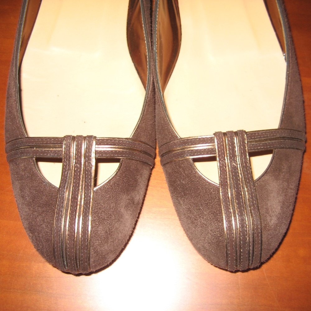 Donna Karan Collection Suede Leather Ballet Flats
